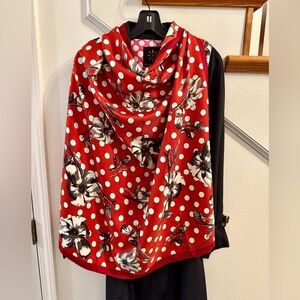Jumbo Christian Dior Red Floral Polka Dot Scarf all scarves are 40-50% off
